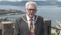 Provost Martin Brennan appearing in an Armed Forces Day video which was partly filmed at Lyle Hill